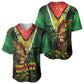 One Love Guyana Baseball Jersey Rastafarian Lion Reggae Grunge Style