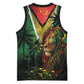 One Love Guyana Basketball Jersey Rastafarian Lion Reggae Grunge Style