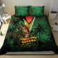 One Love Guyana Bedding Set Rastafarian Lion Reggae Grunge Style
