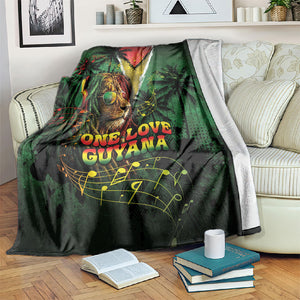 One Love Guyana Blanket Rastafarian Lion Reggae Grunge Style
