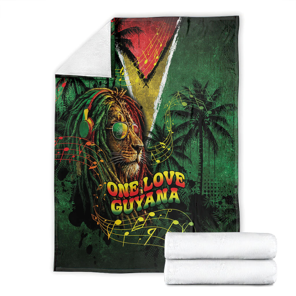 One Love Guyana Blanket Rastafarian Lion Reggae Grunge Style