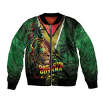 One Love Guyana Bomber Jacket Rastafarian Lion Reggae Grunge Style