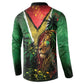 One Love Guyana Button Sweatshirt Rastafarian Lion Reggae Grunge Style