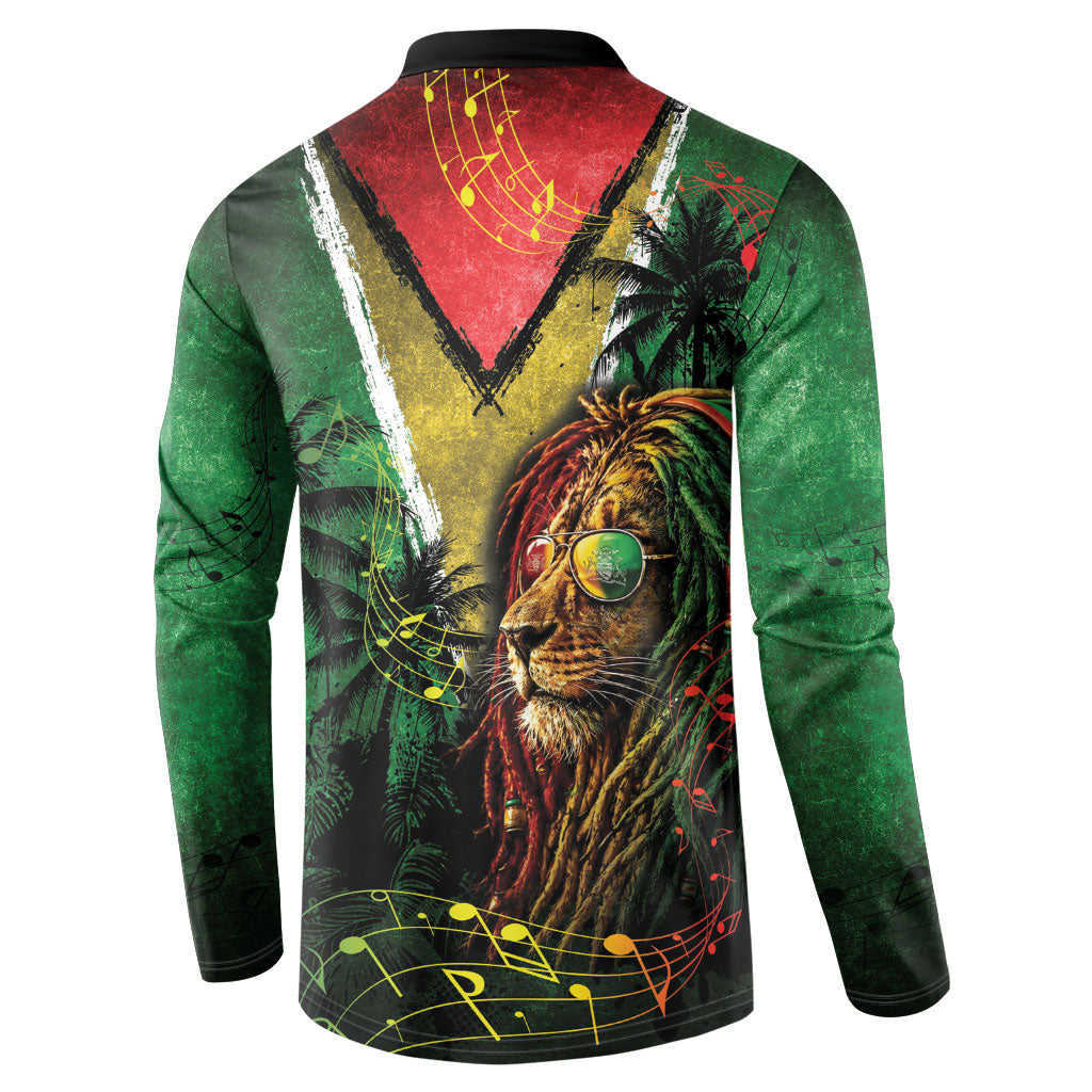 One Love Guyana Button Sweatshirt Rastafarian Lion Reggae Grunge Style