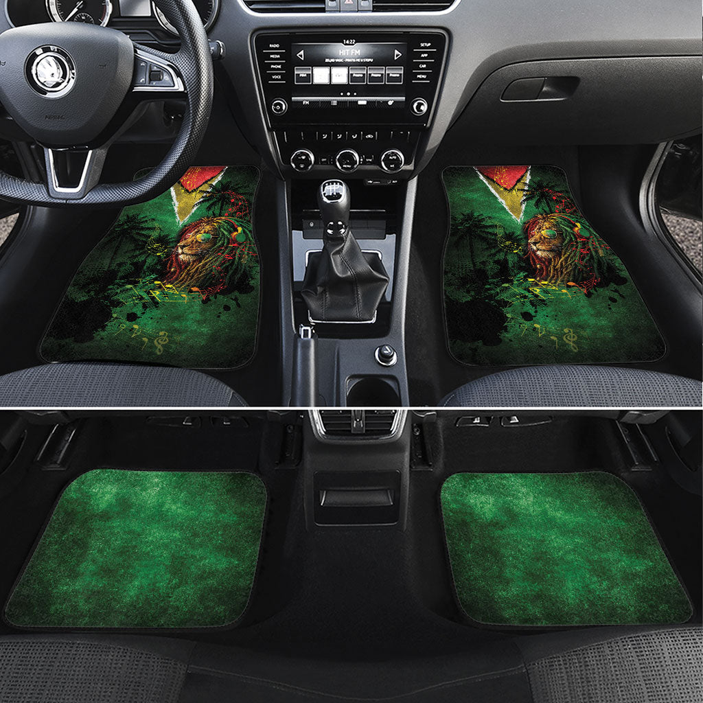 One Love Guyana Car Mats Rastafarian Lion Reggae Grunge Style