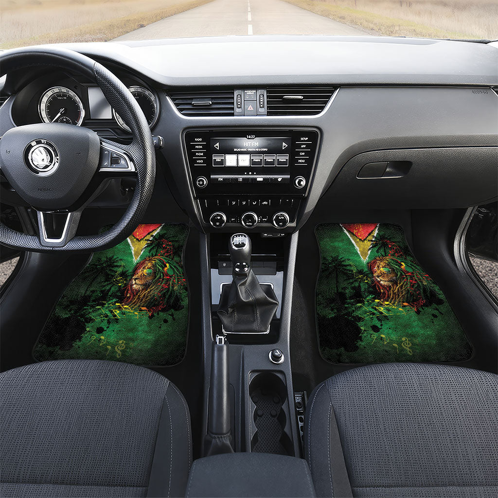 One Love Guyana Car Mats Rastafarian Lion Reggae Grunge Style