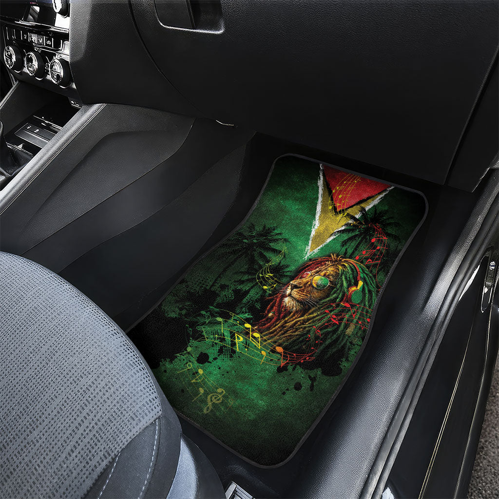 One Love Guyana Car Mats Rastafarian Lion Reggae Grunge Style