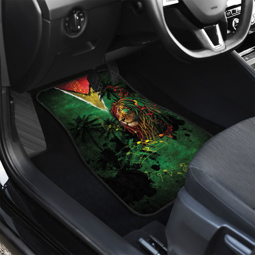 One Love Guyana Car Mats Rastafarian Lion Reggae Grunge Style