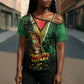 One Love Guyana Cross Shoulder Shirt Rastafarian Lion Reggae Grunge Style