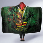 One Love Guyana Hooded Blanket Rastafarian Lion Reggae Grunge Style