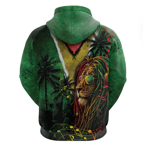 One Love Guyana Hoodie Rastafarian Lion Reggae Grunge Style