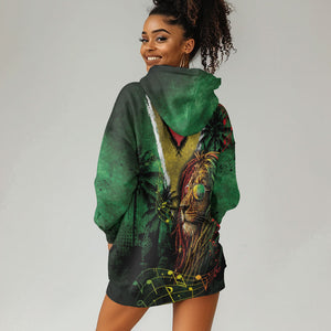 One Love Guyana Hoodie Dress Rastafarian Lion Reggae Grunge Style