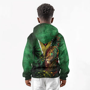One Love Guyana Kid Hoodie Rastafarian Lion Reggae Grunge Style