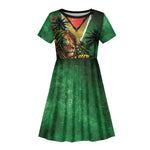One Love Guyana Kid Short Sleeve Dress Rastafarian Lion Reggae Grunge Style