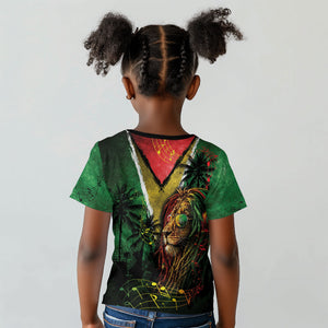 One Love Guyana Kid T shirt Rastafarian Lion Reggae Grunge Style