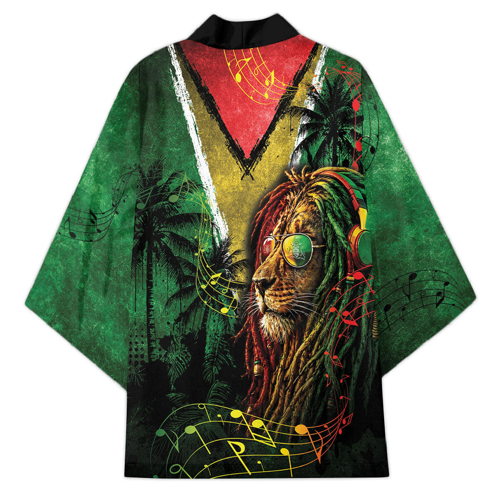 One Love Guyana Kimono Rastafarian Lion Reggae Grunge Style