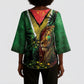 One Love Guyana Kimono Sleeve Blouse Rastafarian Lion Reggae Grunge Style
