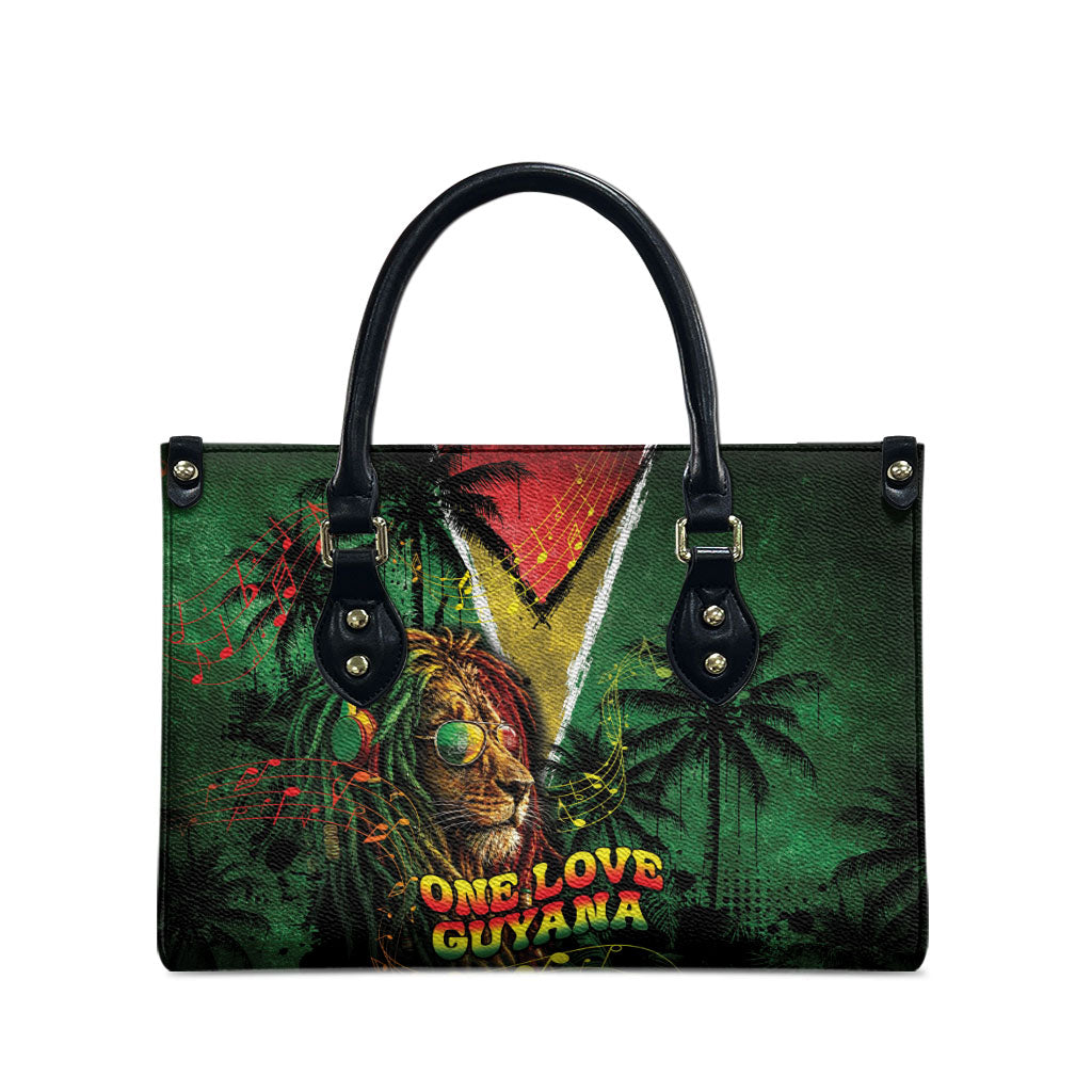 One Love Guyana Leather Bag Rastafarian Lion Reggae Grunge Style
