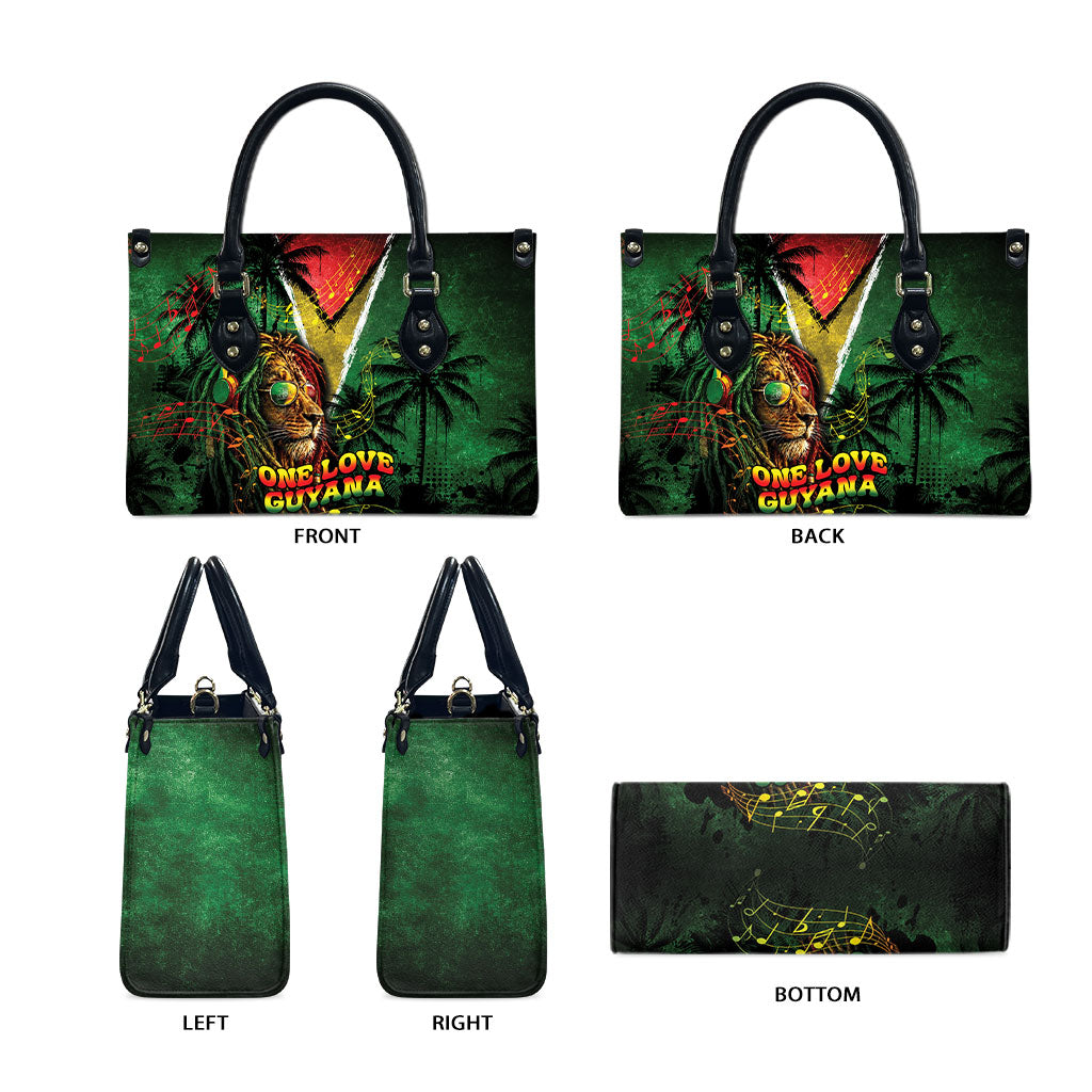 One Love Guyana Leather Bag Rastafarian Lion Reggae Grunge Style