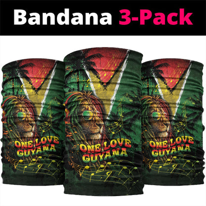 One Love Guyana Neck Gaiter Rastafarian Lion Reggae Grunge Style