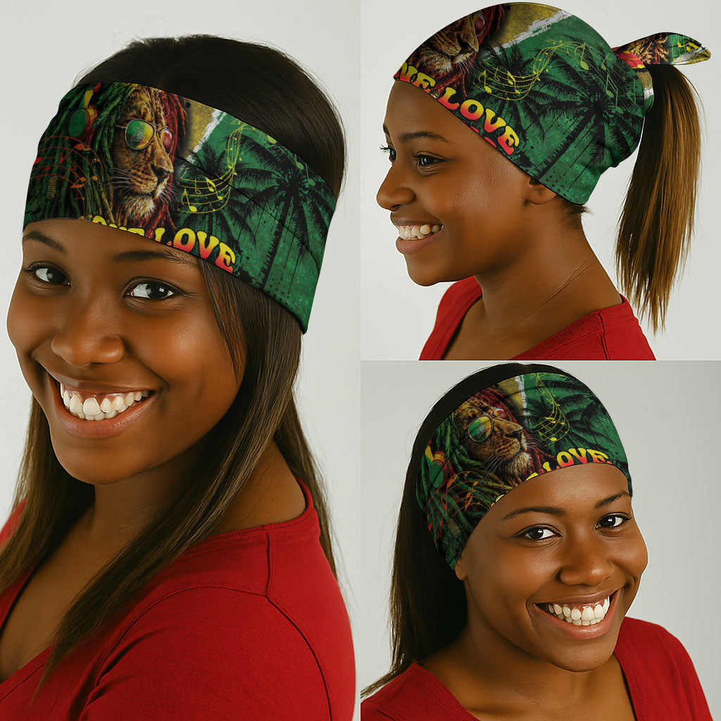 One Love Guyana Neck Gaiter Rastafarian Lion Reggae Grunge Style