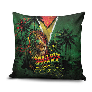 One Love Guyana Pillow Cover Rastafarian Lion Reggae Grunge Style