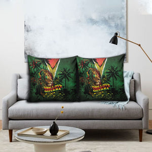 One Love Guyana Pillow Cover Rastafarian Lion Reggae Grunge Style