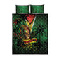 One Love Guyana Quilt Bed Set Rastafarian Lion Reggae Grunge Style