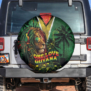 One Love Guyana Spare Tire Cover Rastafarian Lion Reggae Grunge Style