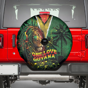 One Love Guyana Spare Tire Cover Rastafarian Lion Reggae Grunge Style
