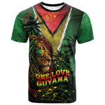 One Love Guyana T shirt Rastafarian Lion Reggae Grunge Style
