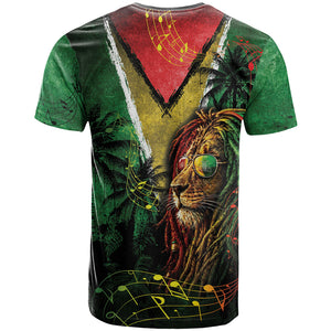 One Love Guyana T shirt Rastafarian Lion Reggae Grunge Style