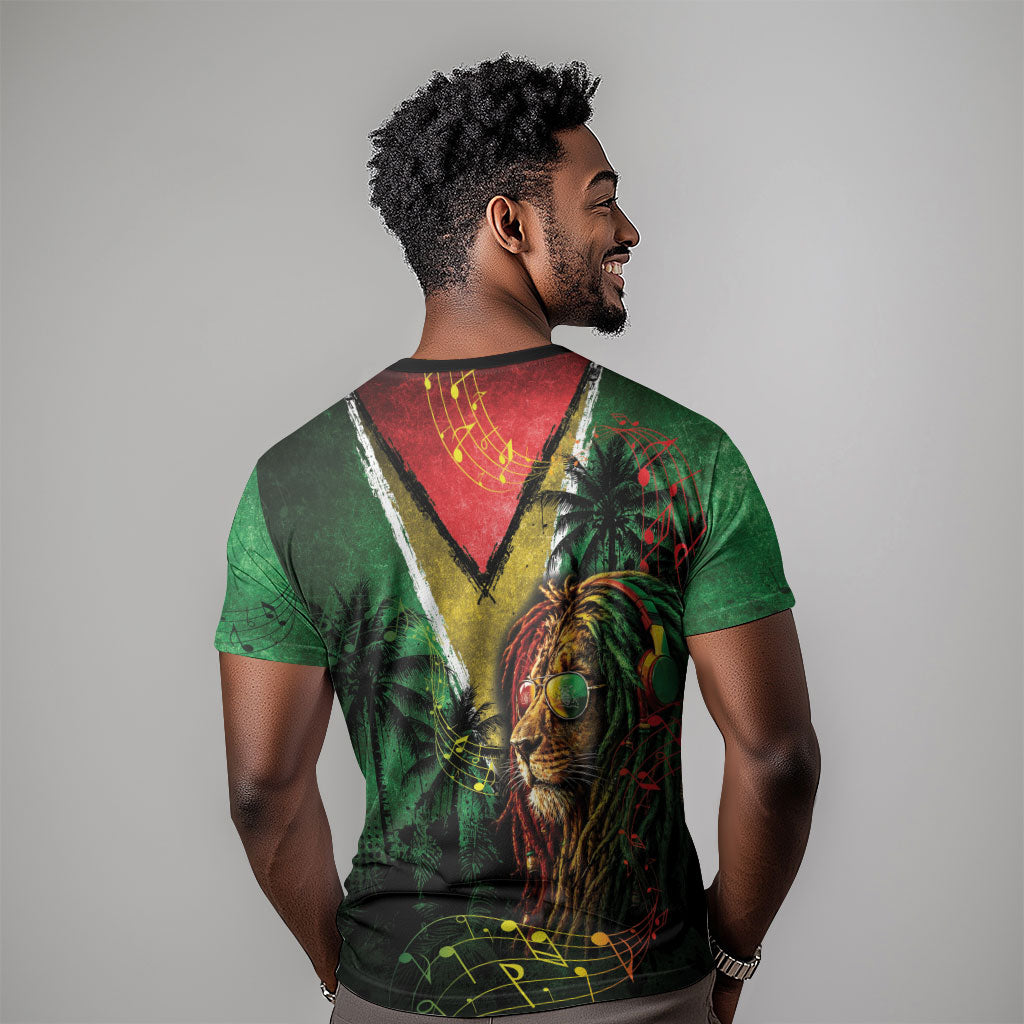 One Love Guyana T shirt Rastafarian Lion Reggae Grunge Style