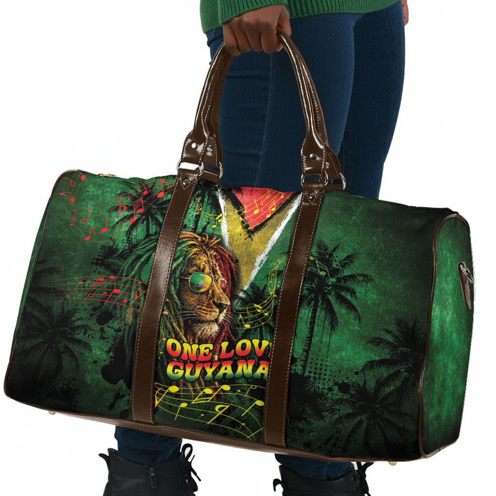 One Love Guyana Travel Bag Rastafarian Lion Reggae Grunge Style