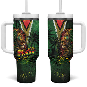 One Love Guyana Tumbler With Handle Rastafarian Lion Reggae Grunge Style
