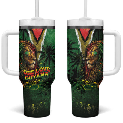 One Love Guyana Tumbler With Handle Rastafarian Lion Reggae Grunge Style