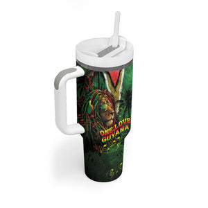 One Love Guyana Tumbler With Handle Rastafarian Lion Reggae Grunge Style