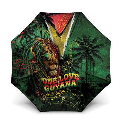 One Love Guyana Umbrella Rastafarian Lion Reggae Grunge Style