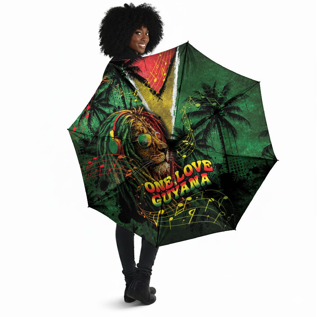One Love Guyana Umbrella Rastafarian Lion Reggae Grunge Style