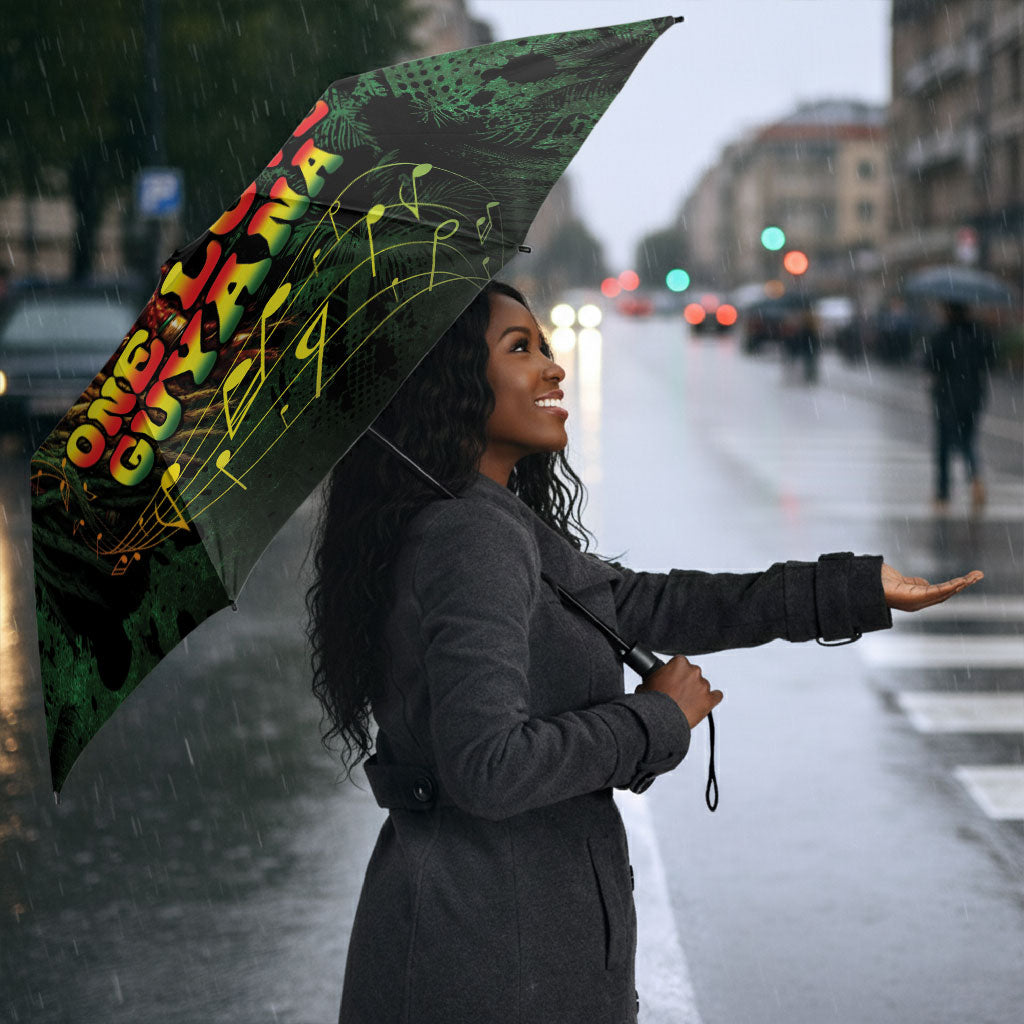 One Love Guyana Umbrella Rastafarian Lion Reggae Grunge Style