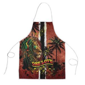 One Love Trinidad And Tobago Apron Rastafarian Lion Reggae Grunge Style