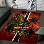 One Love Trinidad And Tobago Area Rug Rastafarian Lion Reggae Grunge Style