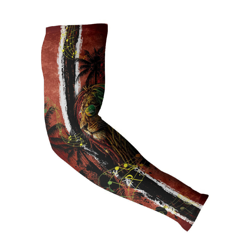One Love Trinidad And Tobago Arm Sleeves Rastafarian Lion Reggae Grunge Style