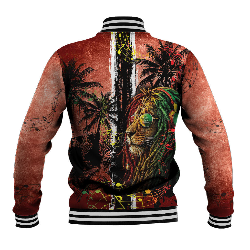 One Love Trinidad And Tobago Baseball Jacket Rastafarian Lion Reggae Grunge Style