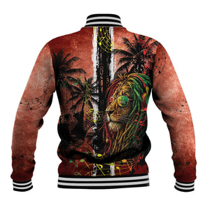 One Love Trinidad And Tobago Baseball Jacket Rastafarian Lion Reggae Grunge Style