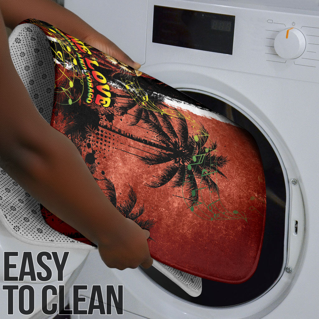 One Love Trinidad And Tobago Bathroom Set Rastafarian Lion Reggae Grunge Style