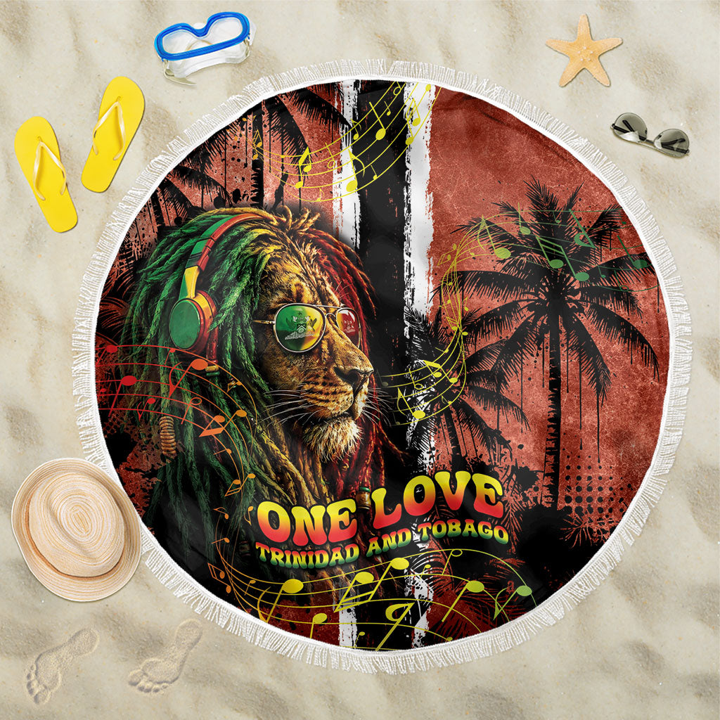 One Love Trinidad And Tobago Beach Blanket Rastafarian Lion Reggae Grunge Style