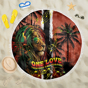 One Love Trinidad And Tobago Beach Blanket Rastafarian Lion Reggae Grunge Style