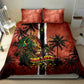 One Love Trinidad And Tobago Bedding Set Rastafarian Lion Reggae Grunge Style