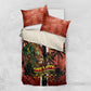 One Love Trinidad And Tobago Bedding Set Rastafarian Lion Reggae Grunge Style